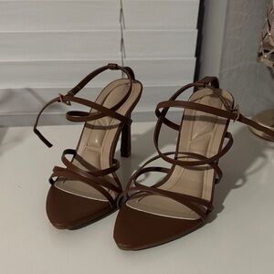 Elegant Brown Strappy Heels